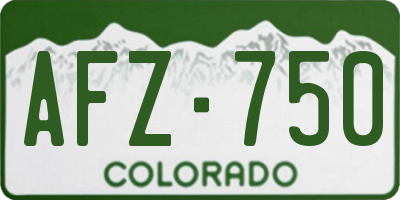 CO license plate AFZ750