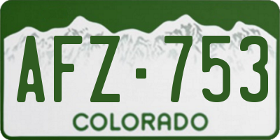 CO license plate AFZ753