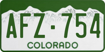 CO license plate AFZ754