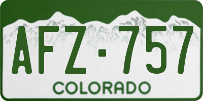 CO license plate AFZ757