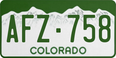 CO license plate AFZ758
