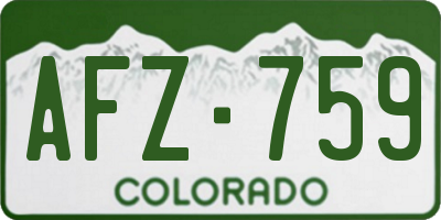 CO license plate AFZ759