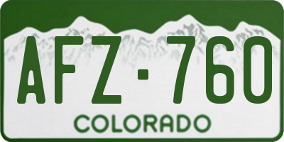 CO license plate AFZ760