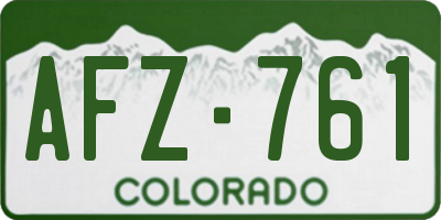 CO license plate AFZ761
