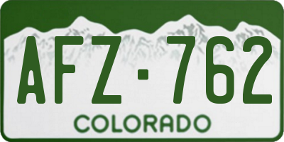 CO license plate AFZ762
