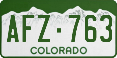 CO license plate AFZ763