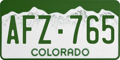 CO license plate AFZ765