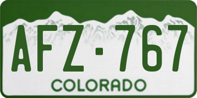 CO license plate AFZ767
