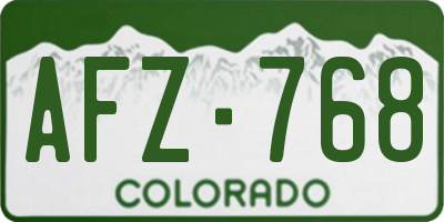 CO license plate AFZ768