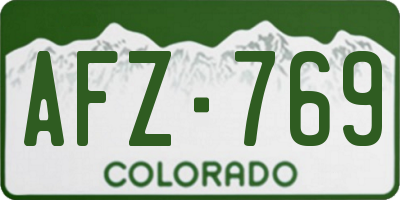 CO license plate AFZ769