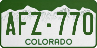 CO license plate AFZ770