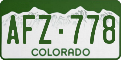 CO license plate AFZ778