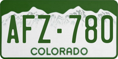 CO license plate AFZ780