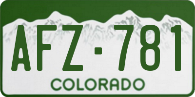 CO license plate AFZ781