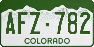 CO license plate AFZ782