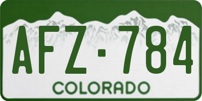 CO license plate AFZ784