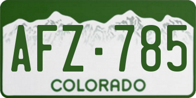 CO license plate AFZ785
