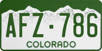 CO license plate AFZ786