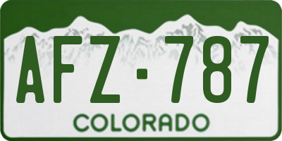 CO license plate AFZ787