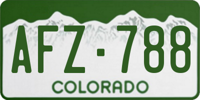CO license plate AFZ788