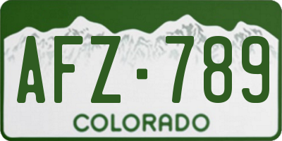 CO license plate AFZ789
