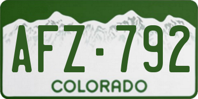 CO license plate AFZ792