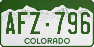 CO license plate AFZ796