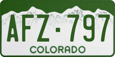CO license plate AFZ797