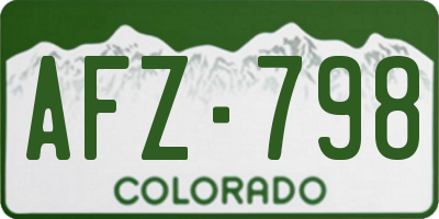 CO license plate AFZ798