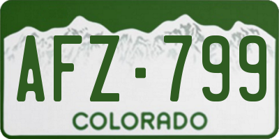 CO license plate AFZ799