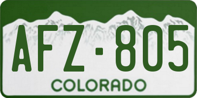 CO license plate AFZ805