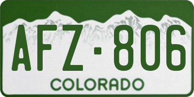 CO license plate AFZ806