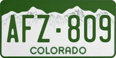 CO license plate AFZ809
