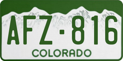 CO license plate AFZ816