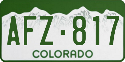 CO license plate AFZ817