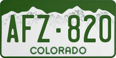 CO license plate AFZ820