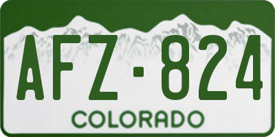 CO license plate AFZ824