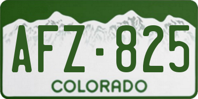 CO license plate AFZ825