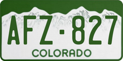 CO license plate AFZ827