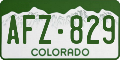 CO license plate AFZ829
