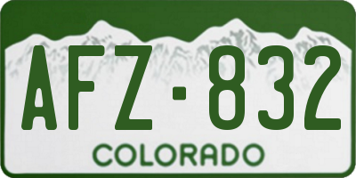 CO license plate AFZ832