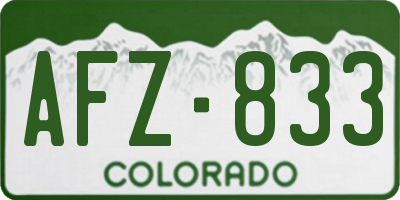 CO license plate AFZ833