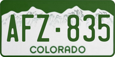 CO license plate AFZ835