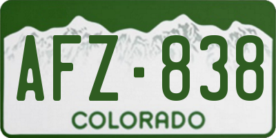 CO license plate AFZ838