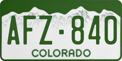 CO license plate AFZ840