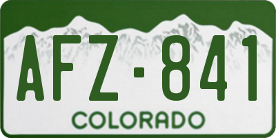 CO license plate AFZ841
