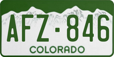 CO license plate AFZ846