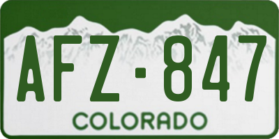 CO license plate AFZ847