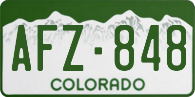 CO license plate AFZ848