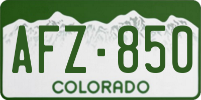 CO license plate AFZ850